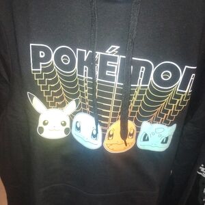Pokemon Black Hoodie with Character Graphics